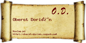 Oberst Dorián névjegykártya